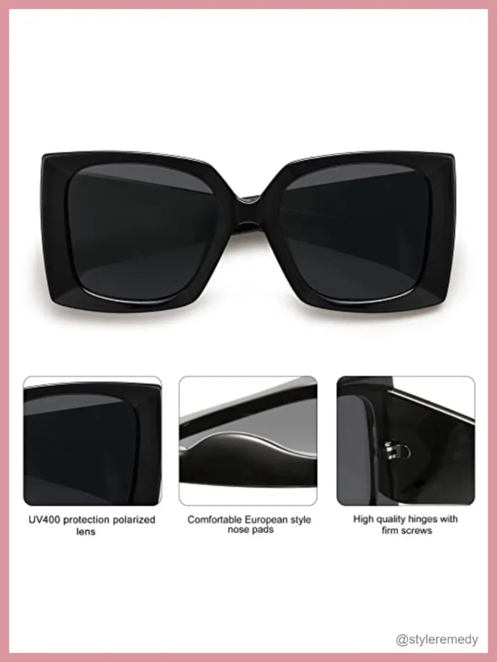 Oversized Polarized Square Sunglasses for Women UV Protection Driving